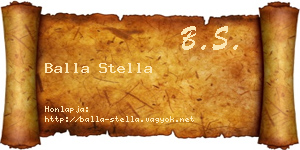 Balla Stella névjegykártya